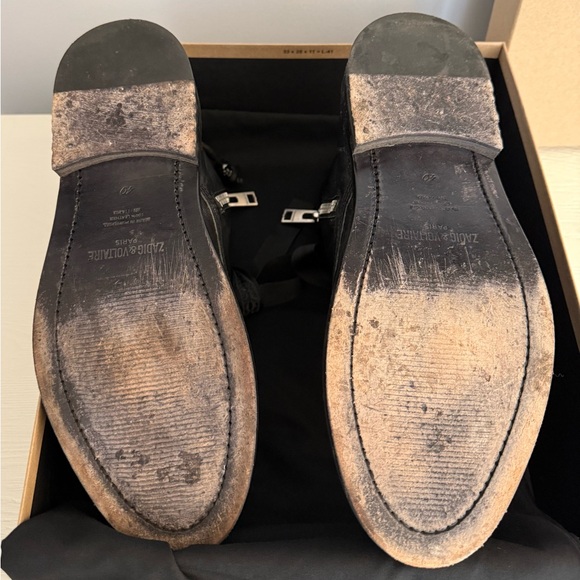 Zadig & Voltaire Laureen Roma Leather Combat Boots – Size 40 (Noir) - Picture 11 of 13